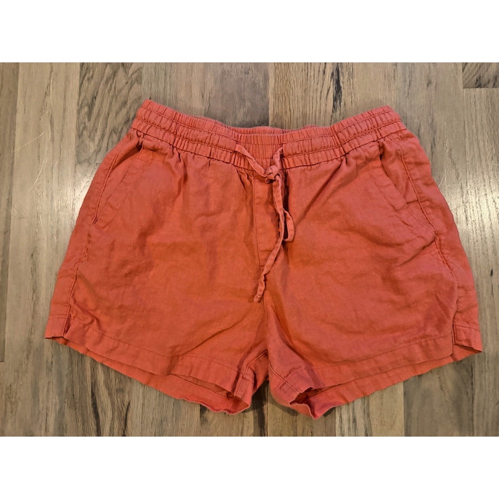 Faded Orange OLD NAVY Linen Blend Coastal Beach Drawstring Shorts Size Small